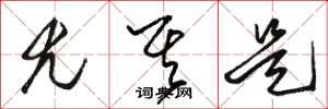 骆恒光尤其是草书怎么写