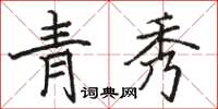 骆恒光青秀楷书怎么写