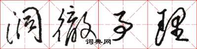 骆恒光洞彻事理草书怎么写