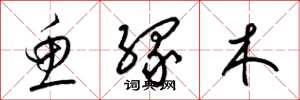 梁锦英鱼缘木草书怎么写