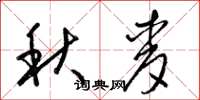 梁锦英秋麦草书怎么写