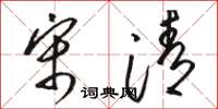 骆恒光宋清草书怎么写