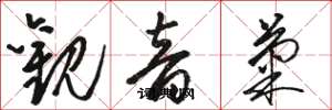 骆恒光观音菊草书怎么写