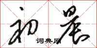 骆恒光初晨草书怎么写