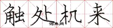 骆恒光触处机来楷书怎么写