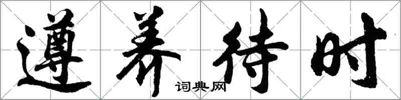胡问遂遵养待时行书怎么写