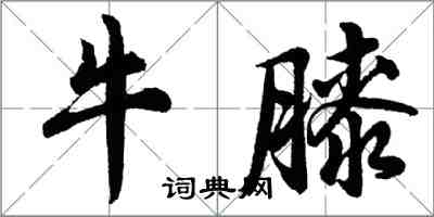 胡问遂牛膝行书怎么写