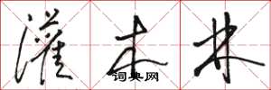 骆恒光灌木林草书怎么写