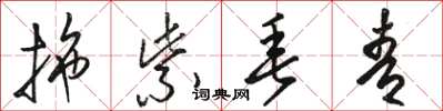 骆恒光拖紫垂青草书怎么写