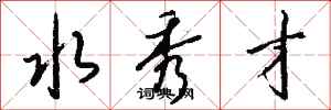 钱沛云水秀才行书怎么写