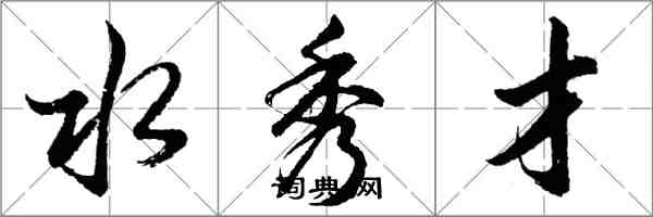 胡问遂水秀才行书怎么写