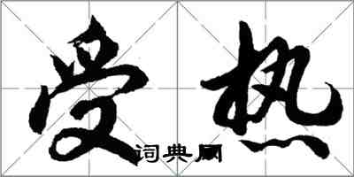 胡问遂受热行书怎么写