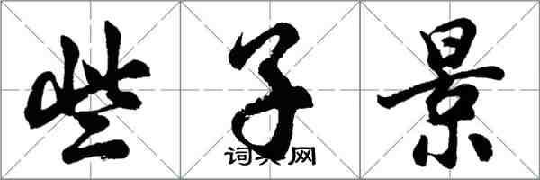 胡问遂些子景行书怎么写