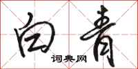 骆恒光白青行书怎么写