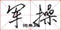 骆恒光军操行书怎么写