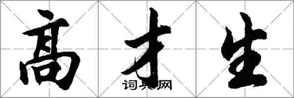 胡问遂高才生行书怎么写