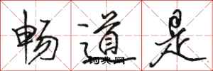 骆恒光畅道是行书怎么写