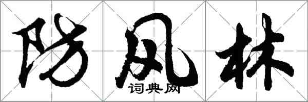 胡问遂防风林行书怎么写