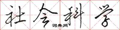 骆恒光社会科学行书怎么写