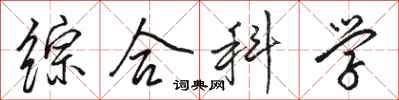 骆恒光综合科学行书怎么写