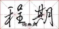 骆恒光程期行书怎么写