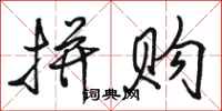 骆恒光拼购行书怎么写