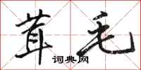 骆恒光茸毛行书怎么写
