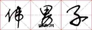 王冬龄伟男子草书怎么写