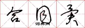 王冬龄合同异草书怎么写