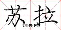 庞中华苏拉楷书怎么写