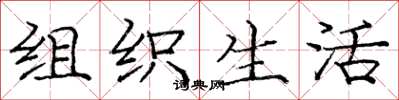 庞中华组织生活楷书怎么写