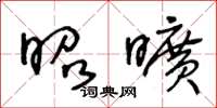 王冬龄昭旷草书怎么写