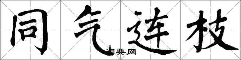 翁闿运同气连枝楷书怎么写