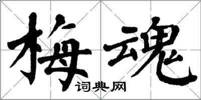 翁闿运梅魂楷书怎么写