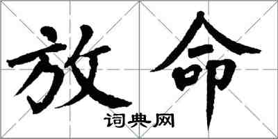 翁闿运放命楷书怎么写