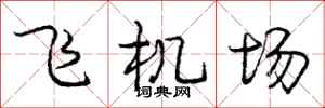 庞中华飞机场行书怎么写