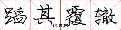 庞中华蹈其覆辙行书怎么写