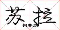 庞中华苏拉行书怎么写