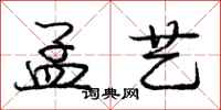 庞中华孟艺行书怎么写