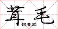 庞中华茸毛行书怎么写