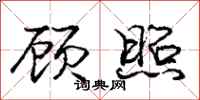 庞中华顾照行书怎么写