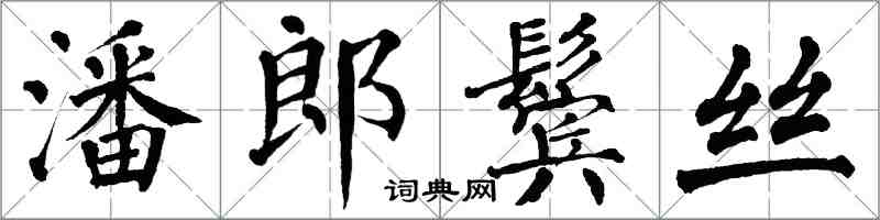翁闿运潘郎鬓丝楷书怎么写