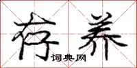 庞中华存养行书怎么写