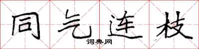 袁强同气连枝楷书怎么写