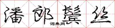 庞中华潘郎鬓丝行书怎么写