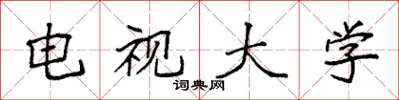 袁强电视大学楷书怎么写