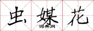 袁强虫媒花楷书怎么写