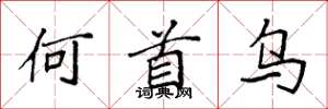 袁强何首乌楷书怎么写