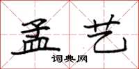 袁强孟艺楷书怎么写