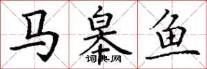 丁谦马皋鱼楷书怎么写